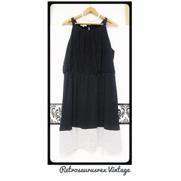 Maurice’s Black & White Polka Dot Day Dress Size 0 - Picture 2 of 5